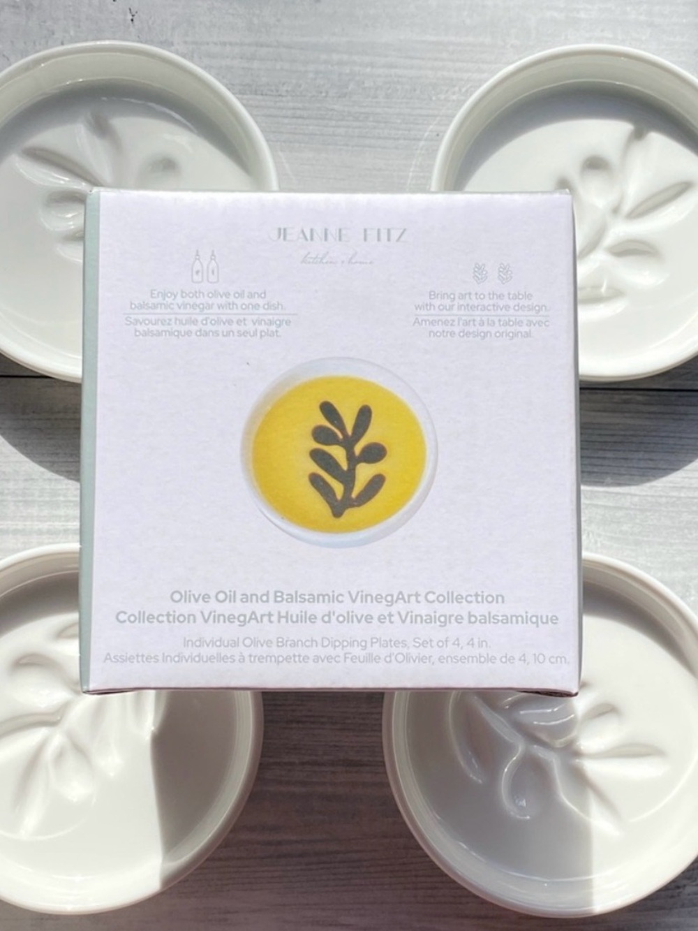 Olive Oil & Balsamic Dipping Plates | Set of 4